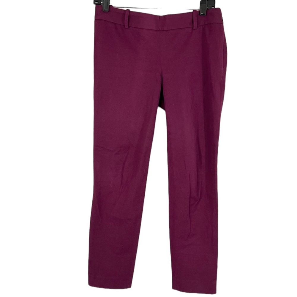J.CREW Factory Cropped Pants Stretch Cranberry Fuchsia Size 2 Business C…